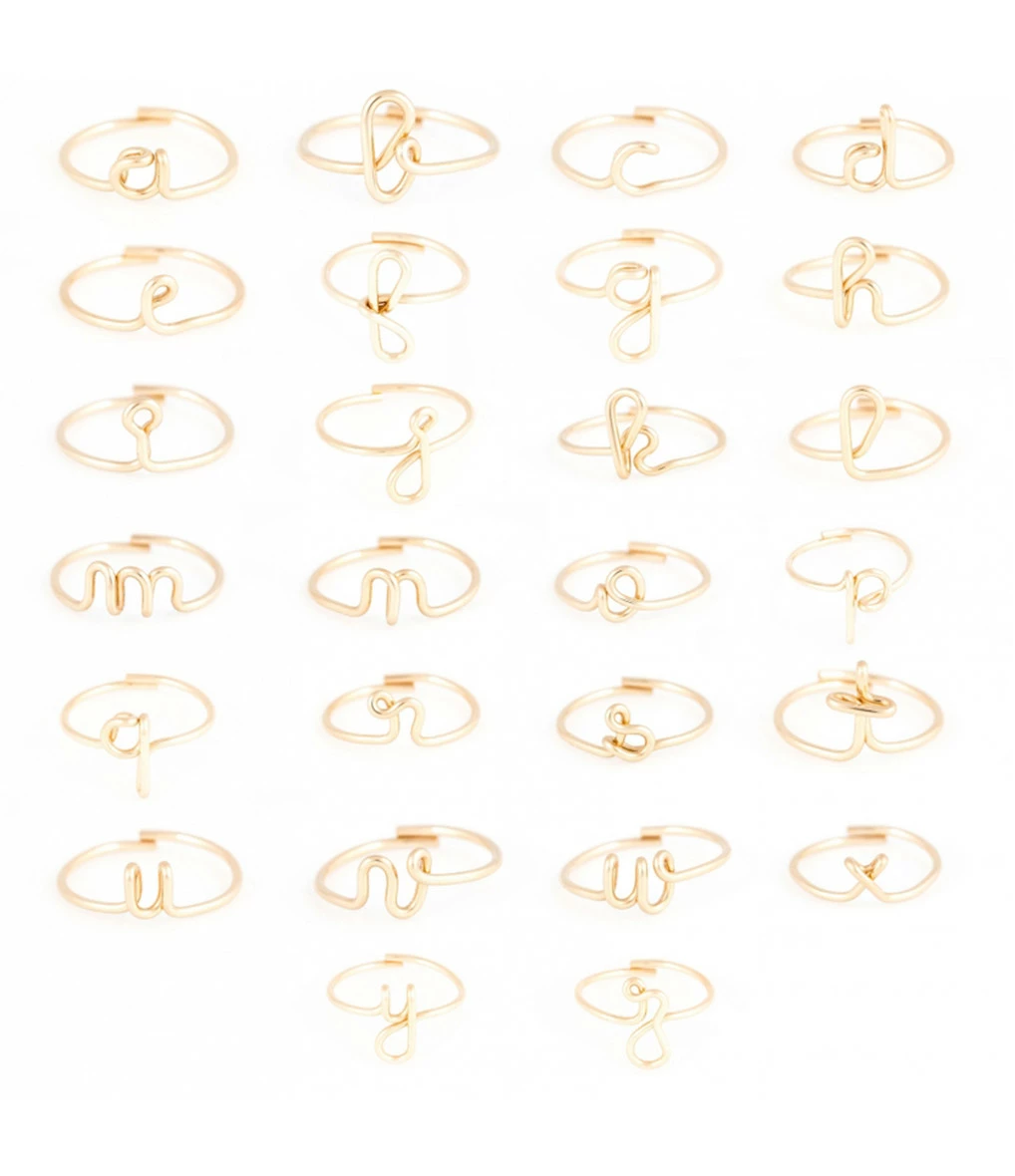 ATELIER PAULIN Bague Originale Initiale Gold Filled Jaune – Image 3