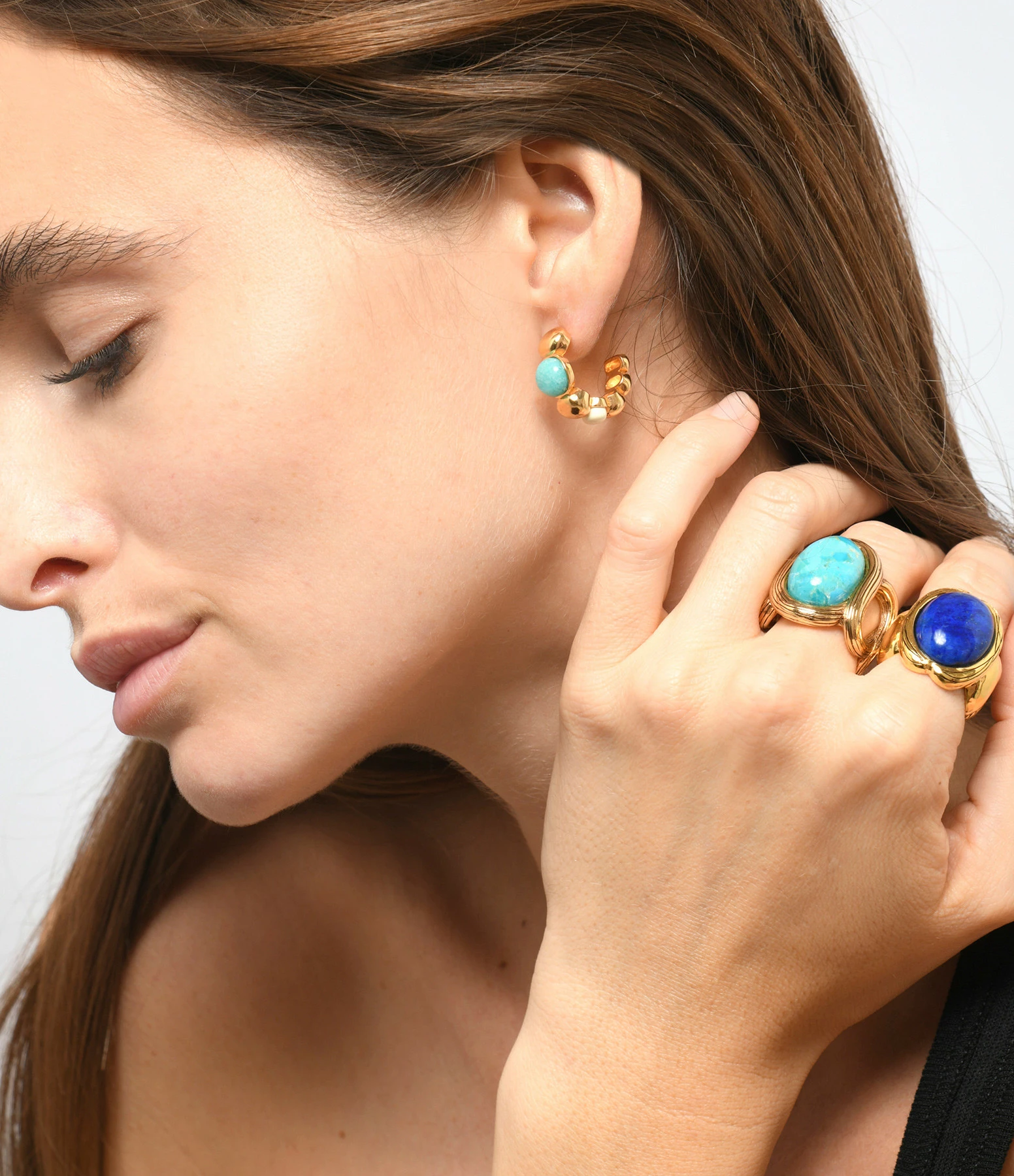 AURELIE BIDERMANN Bague Olfa Lapis Résine Lazuli – Image 2