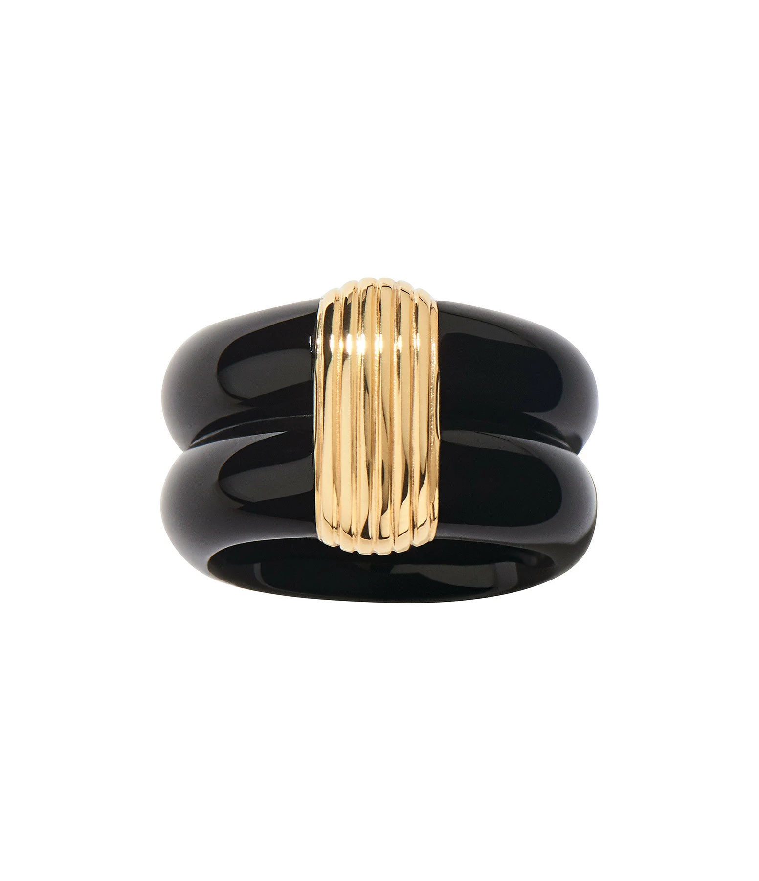 AURELIE BIDERMANN Bague Katt MM Résine Noir