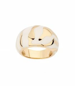 AURELIE BIDERMANN Bague Liwa River Résine Ivoire