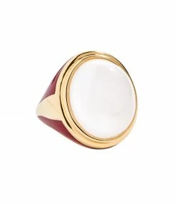 AURELIE BIDERMANN Bague Liwa Marbré Résine Bordeaux