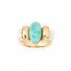 AURELIE BIDERMANN Bague Etania Ivoire Amazonite Doré