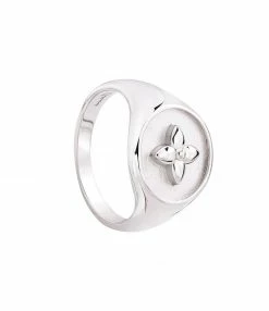 CABIROL Chevalière Croisette Argent