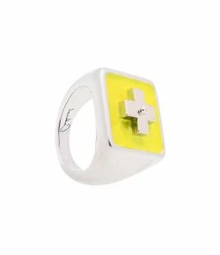 CABIROL Chevalière Destin GM Argent Néon Jaune