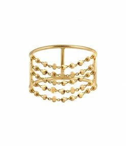 CHARLET Bague Diamantée 5 Chaînes Or Jaune