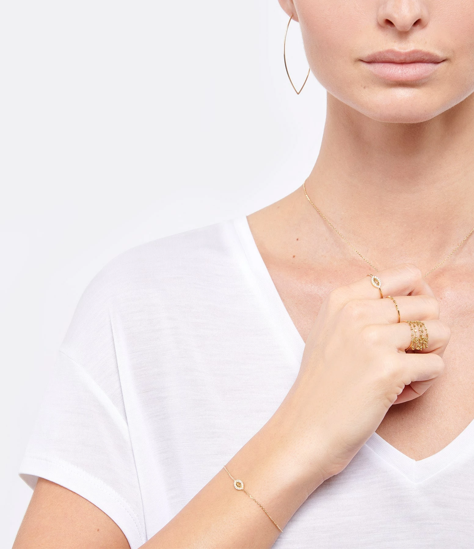 CHARLET Bague Diamantée 5 Chaînes Or Jaune – Image 4