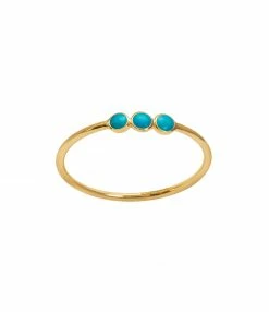 AND...PARIS Bague Trilogie Turquoise Or