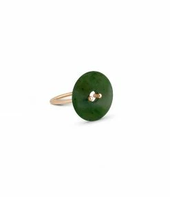 GINETTE NY Bague Donut Jade Or Rose