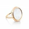 GINETTE NY Bague Disc Or Rose Nacre Blanche
