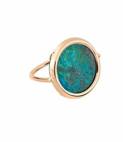 GINETTE NY Bague Jala Disc Chrysocolle Or Rose