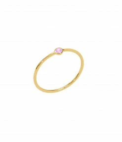 AND...PARIS Bague Memory Saphir Rose Or Jaune