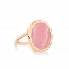 GINETTE NY Bague Disc Rhodocrosite Or Rose