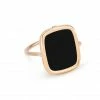 GINETTE NY Bague Antique Onyx Or Rose