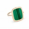 GINETTE NY Bague Antique Malachite Or Rose