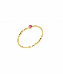 AND...PARIS Bague Memory Saphir Rose Fuchsia Or Jaune