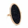 GINETTE NY Bague Ellipse PM Blue Sand Stone Or Rose