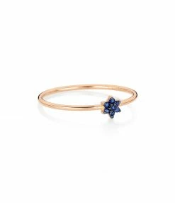 GINETTE NY Bague Mini Star Saphirs Or Rose