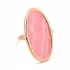 GINETTE NY Bague Ellipse Rhodocrosite Or Rose