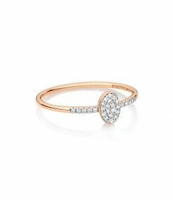GINETTE NY Bague Ellipses & Sequins Or Rose Diamants