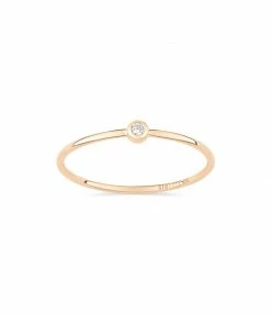 GINETTE NY Bague Mini Lonely Diamond Or Rose