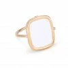 GINETTE NY Bague Antique Agate Blanche Or Rose