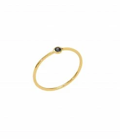 AND...PARIS Bague Memory Diamant Noir Or Jaune