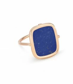 GINETTE NY Bague Antique Lapis Or Rose