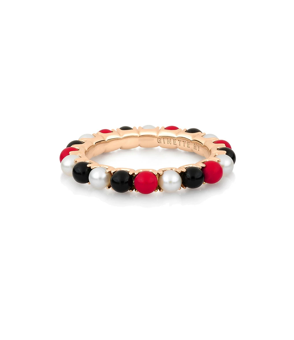 GINETTE NY Bague Maria Or Rose Multicolore