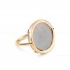 GINETTE NY Bague Disc Or Rose Pierre De Lune