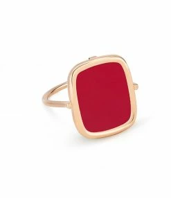 GINETTE NY Bague Antique Corail Or Rose