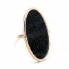GINETTE NY Bague Ellipse GM Blue Sand Stone Or Rose