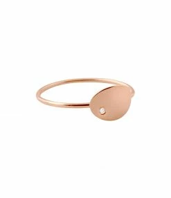 GINETTE NY Bague Ellipses & Sequins Mini Or Rose Diamant