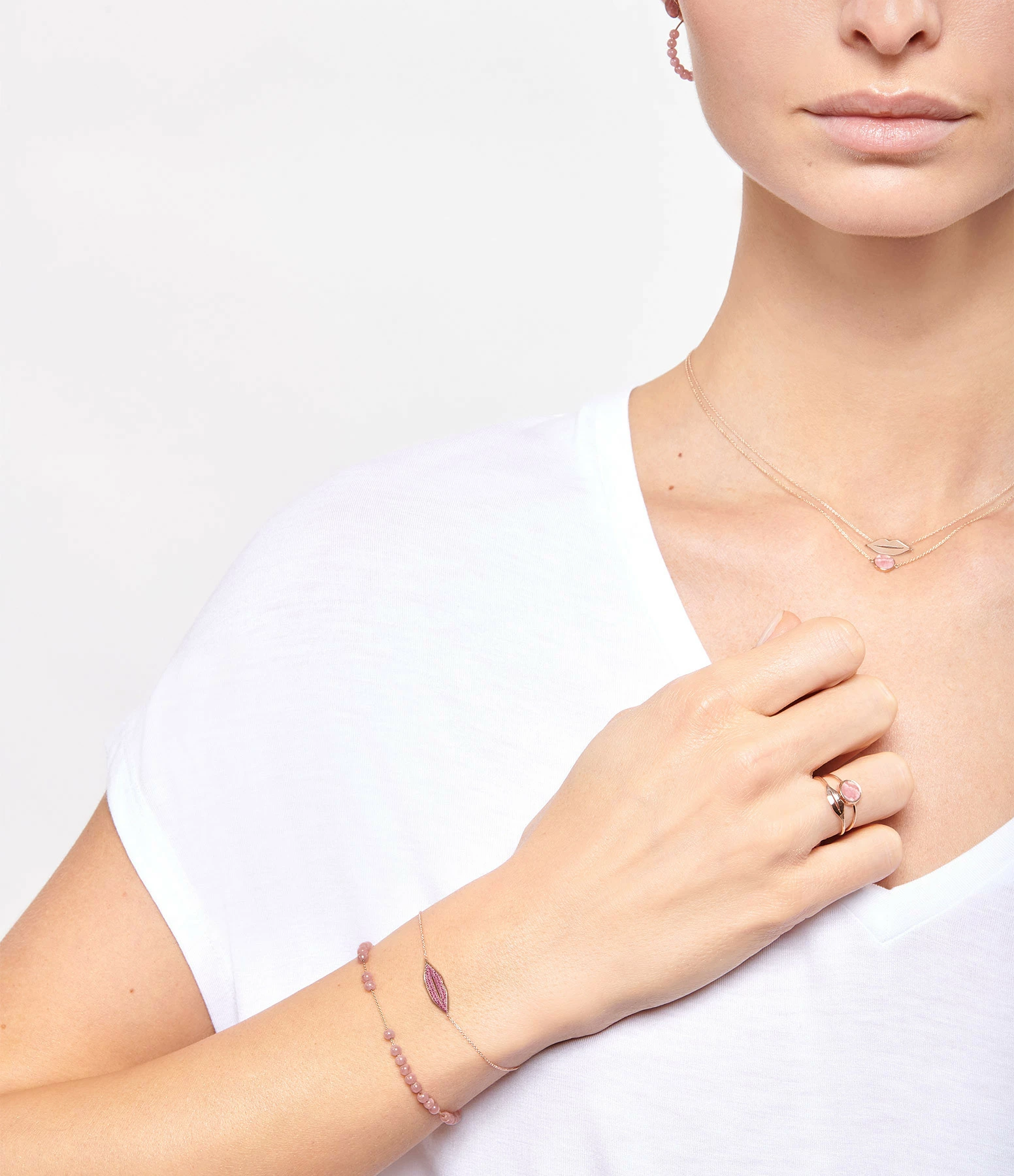 GINETTE NY Bague Mini French Kiss Or Rose – Image 3