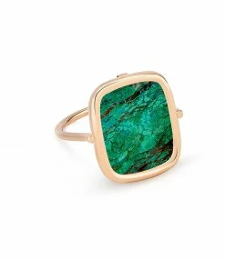 GINETTE NY Bague Antique Chrysocolle Or Rose