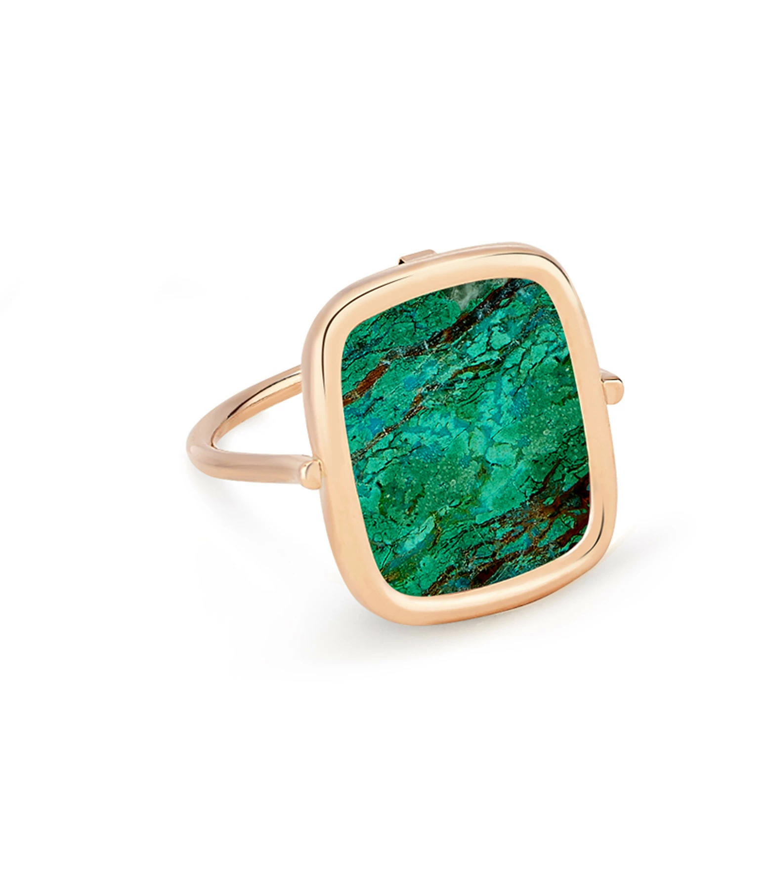 GINETTE NY Bague Antique Chrysocolle Or Rose