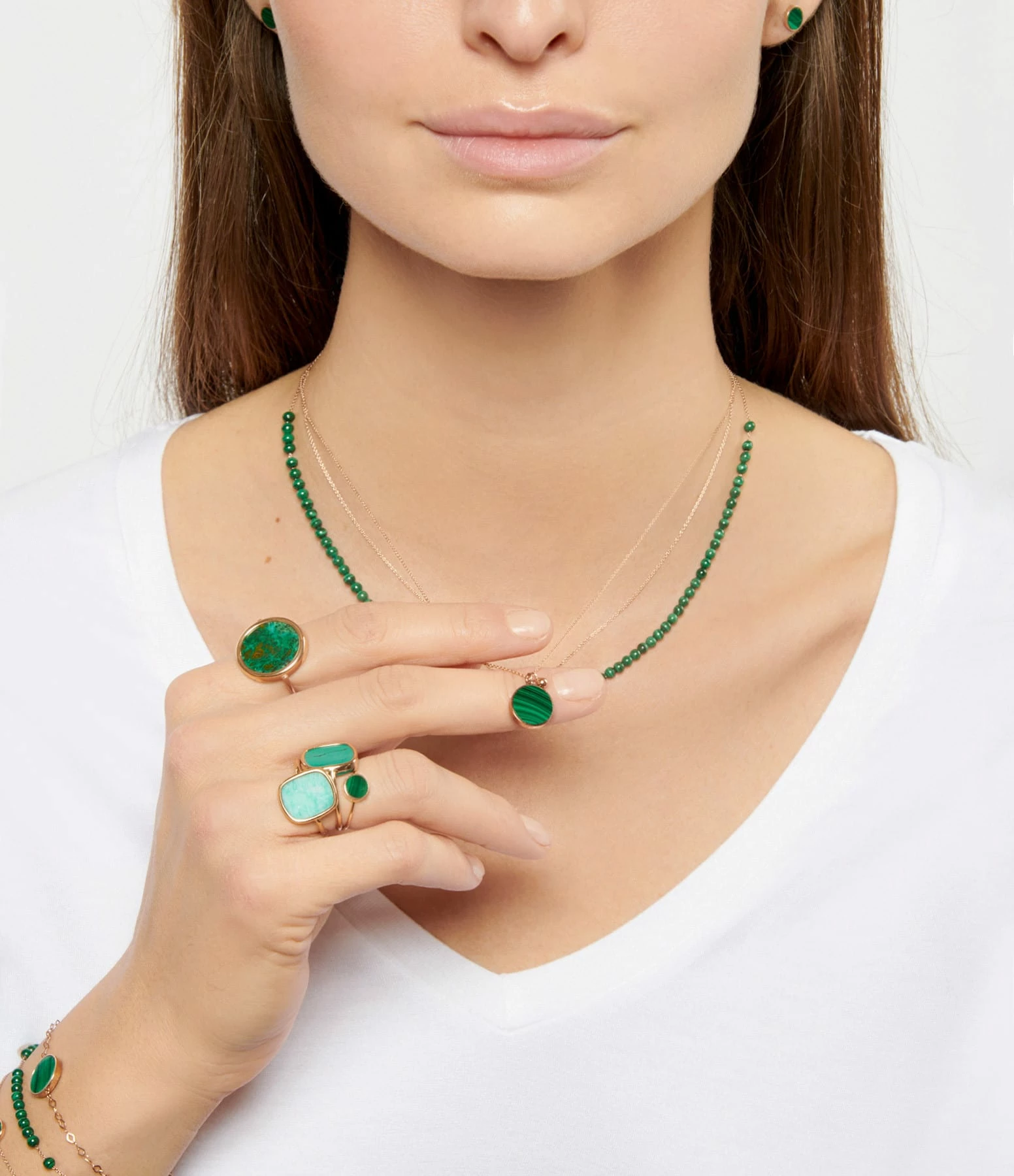 GINETTE NY Bague Antique Chrysocolle Or Rose – Image 2