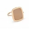 GINETTE NY Bague Antique Pierre De Lune Or Rose