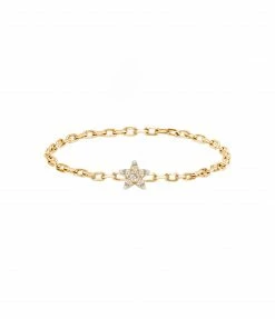 AND...PARIS Bague Chaîne Étoile Diamants Or Jaune, Exclusivité Lulli