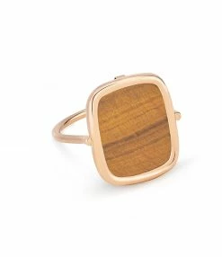 GINETTE NY Bague Antique Œil De Tigre Or Rose