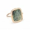 GINETTE NY Bague Bliss Buddha Nacre Noire Or Rose