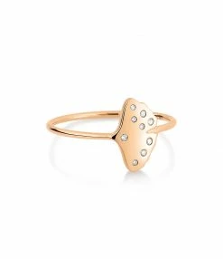 GINETTE NY Bague Gingko Simple Diamants Or Rose