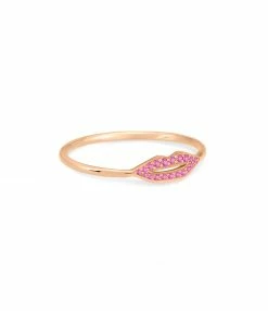 GINETTE NY Bague French Kiss Saphirs Roses Or Rose