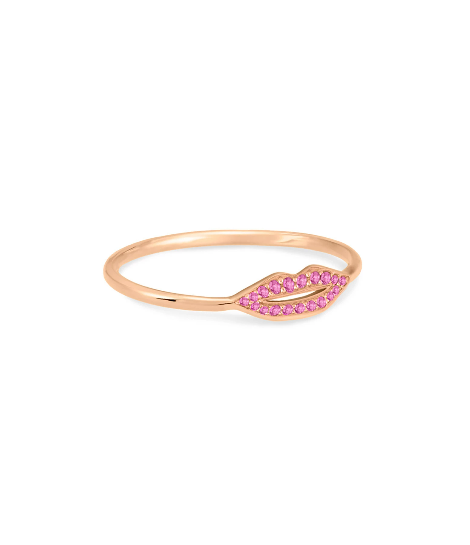 GINETTE NY Bague French Kiss Saphirs Roses Or Rose