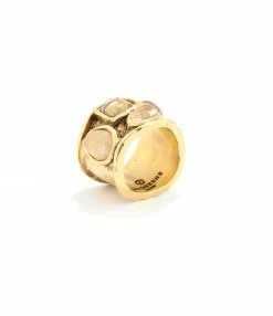 GOOSSENS PARIS Bague Mini Cabochons Large Cristal De Roche Naturel