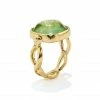 GOOSSENS PARIS Bague Cabochon Carré Cristal De Roche Vert Clair