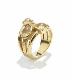 GOOSSENS PARIS Bague Mini Cabochons Cristal De Roche Naturel