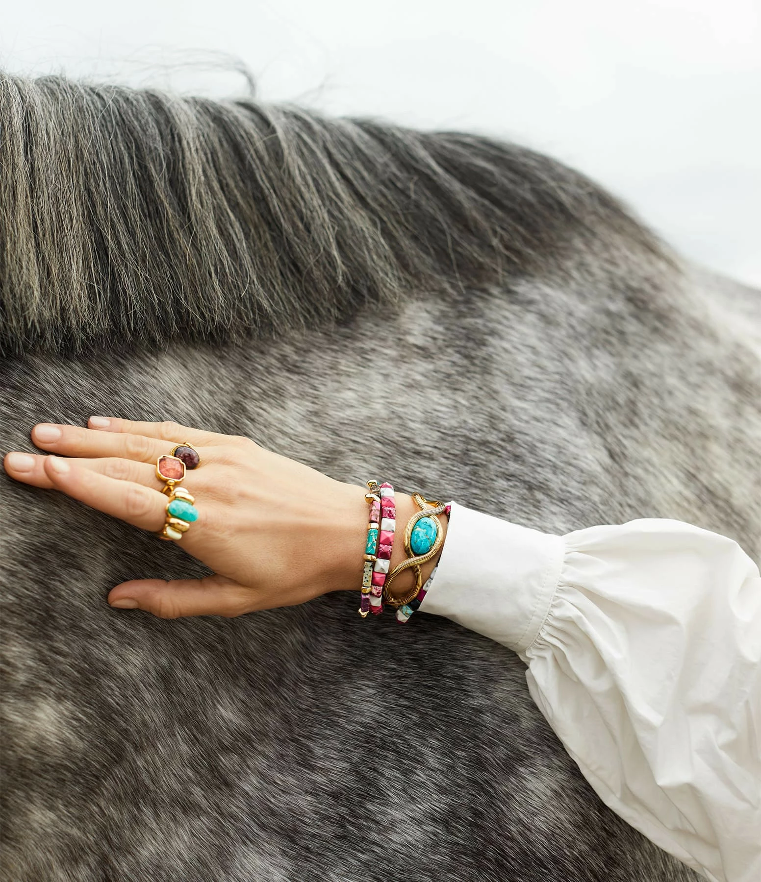 GOOSSENS PARIS Bague Cabochon Ovale Cristal De Roche Vieux Rose – Image 3