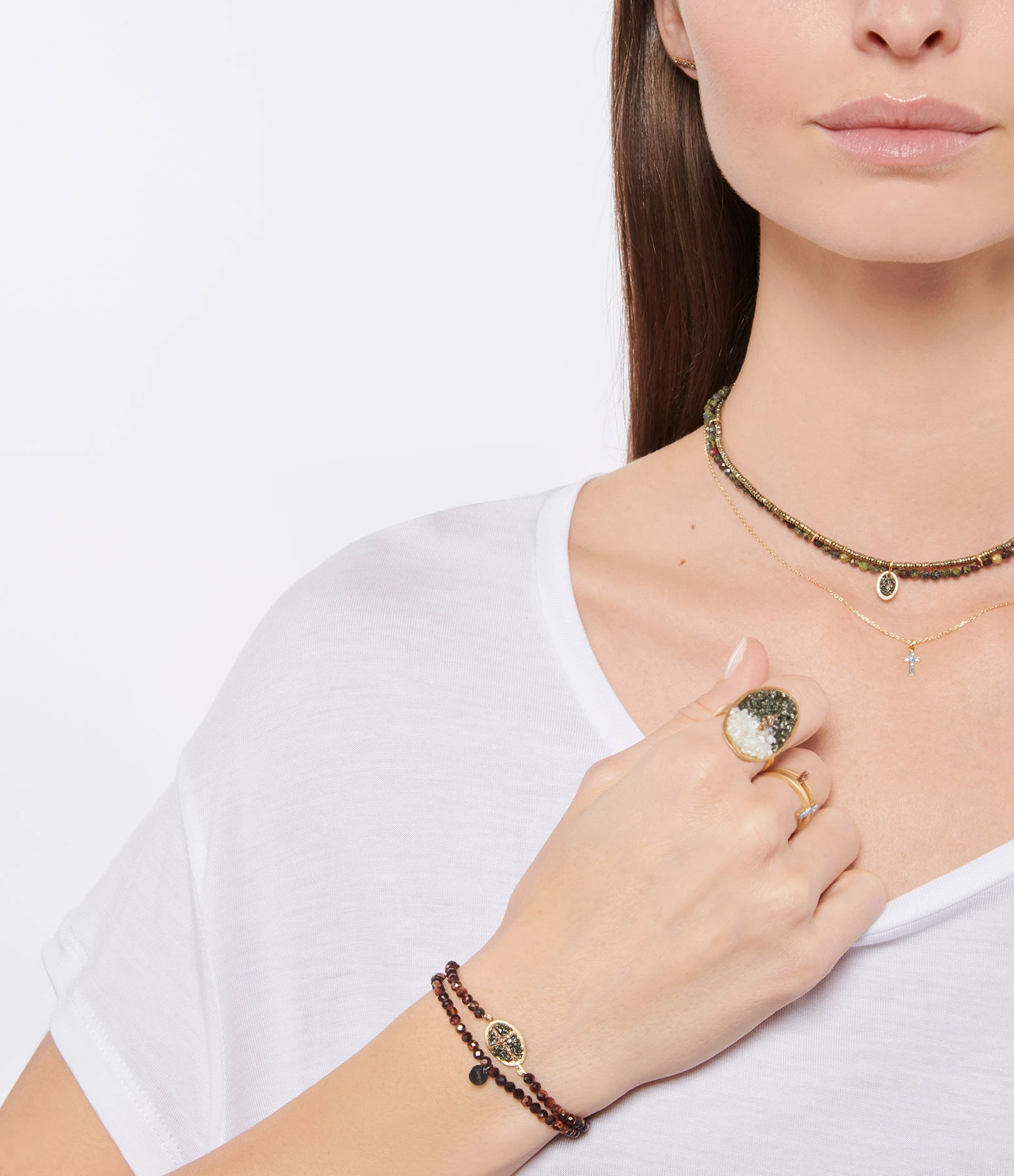 LSONGE Bague Callisté Fil Carré Émail Doré – Image 2