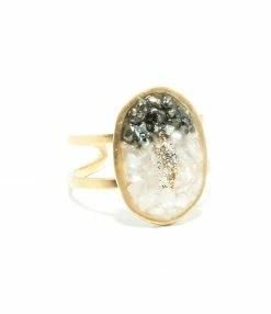 LSONGE Bague Lakota M Nacre Pyrite