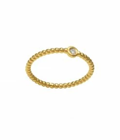 AND...PARIS Bague Mine Millegrain Diamant Or